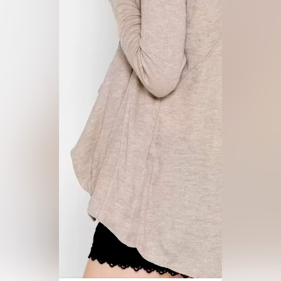 BNWT FOREVER 21 OPEN FRONT HI LOW OATMEAL BEIGE KNIT CARDIGAN SIZE MEDIUM - Picture 4 of 12
